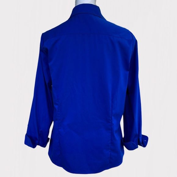 Drapers & Damons Blue 💯 Cotton Button Down Shirt Sz 12 - Picture 6 of 8